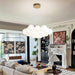 Modern Bubble Chandelier Lighting 19-Light Mid-Century White Glass Globe Chandeliers Cluster Pendant Light Gold Finish Hanging Lamp for Bedroom Living Room