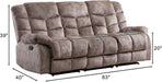 Reclining Couch for Living Room, Extra Wide Modern Overstuffed 3 Seat Recliner Manual Sofa Breathable Fabric and Padded Cushion, Light Brown