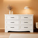 6-Drawer Dresser for Bedroom – 47" Wide Modern Wooden Chest with Natural Wood Texture, TV Stand & Storage, Metal Corner Brackets, Wood Drawer Organizer for Living Room, Hallway