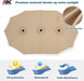 15FT Patio Umbrella with Base, Outdoor Double-Sided Rectangle Umbrella Bonus Latch, Wights for Poolside, Lawn, Backyard (Khaki)