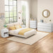 White 4 Drawer Dresser - Modern Chest of Drawers for Bedroom, Small Wood Dressers with Storage, Cut-Out Handles, Anti-Tipping, Living Room, Hallway, Entryway, Home Office