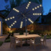 9FT Solar Patio Umbrella, 45° Easy Tilt Outdoor Table Umbrella