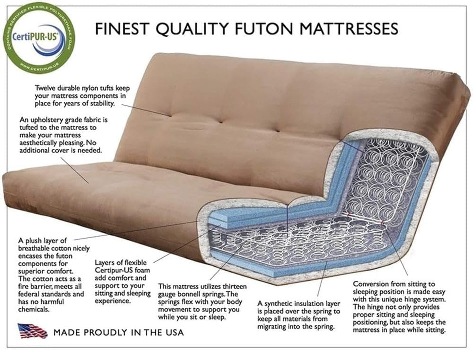 Eight Inch Full Size InnerspringUnit Futon Mattress