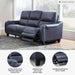 Mercomatic Contemporary Leather Match Wall Hugger Power Reclining Sofa with Adjustable Headrest and USB Ports, Blue