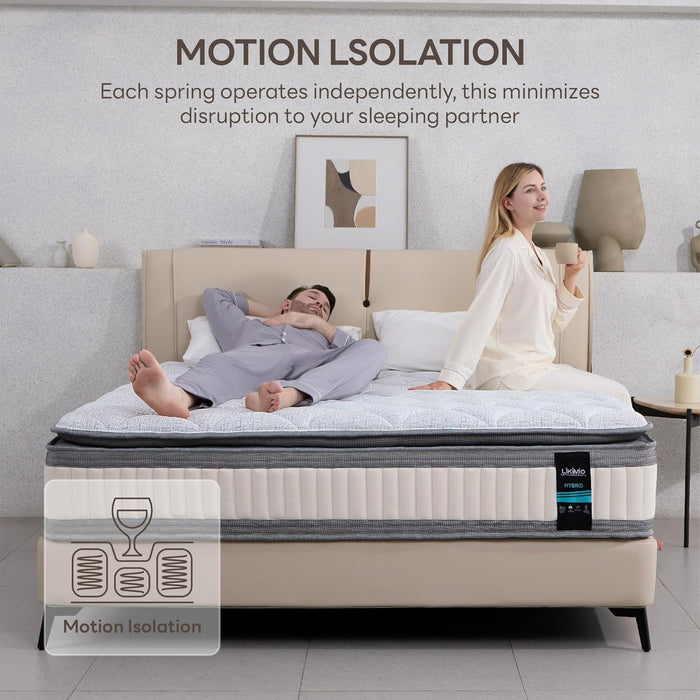 Full Mattress, 10 Inch Gel Memory Foam Mattress Zoned Pressure Relief with Medium Firm, Mattress in a Box Individual Pocket Springs for Motion Isolation, SG Made, Certipur-Us Certified