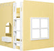 Twin-Size Solid-Wood Loft Bed With LED-Illuminated Yellow