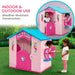 Rainbow & Unicorn Plastic Indoor/Outdoor Playhouse with Easy Assembly, Pink