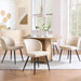 Upholstered Faux Leather Dining Chairs Set of 4, Cream White