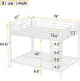 Full over Full Bunk Bed for Adults, Full Size Bunk Beds Frame with Build in Ladder and Full Length Guardrail, Easy Assemble Bunkbeds, Noise Reduced, Mattress Not Included, White