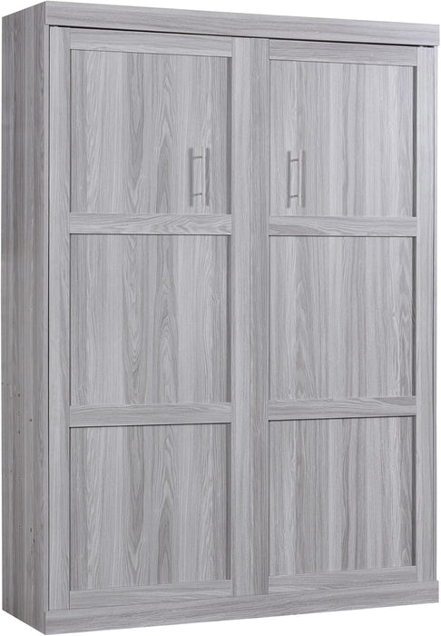 Full Size Murphy Cabinet Bed GrayMatteWalnutFinish