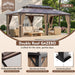 12x20 Polycarbonate Gazebo Dark Brown Aluminum Frame