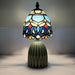 Tiffany Stained Glass Mushroom Table Lamp 12.5 Inch -Blue Jewelry