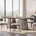 Tribesigns Dining Table for 6, Farmhouse Wood Dinner Rectangular Table Kitchen Table with Double Pedestal, 63" L X 31.5" W X 30" H, Grey