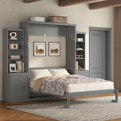 Gray Murphy Cabinet Bed Space Saving StorageDrawers