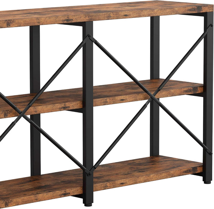 Console Table, 3-Tier 70.8 in Entryway Table, Vintage Brown