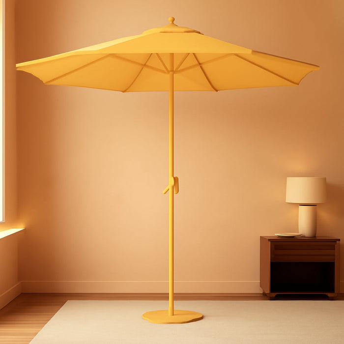 9FT Outdoor Patio Umbrella, Market Table Umbrella with 8 Sturdy Ribs and Crank System, Fade-Resistant & Waterproof for Garden Backyard Poolside Deck