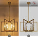 6-Light Gold Pendant Light, Modern Farmhouse Dining Room Light Fixtures over Table, Industrial Metal Geometric Kitchen Chandelier for Entryway Hallway Foyer Bedroom