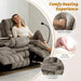 Manual Reclining Sofa with 2-Layer Cushion, Home Theater Seat Reclining Couch with Hidden Drawers & Phone Holder, RV Wall Hugger Recliner Sofa with 3 Seater & Console (Gold, 77‘’)
