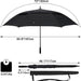 72 Inch Huge Large Oversize Golf Umbrella Automatic Open Double Canopy Vented Windproof Stick Umbrellas, 6 Ft Heavy Duty Outdoor Doorman Umbrella Family Umbrella(Black)