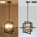 Black Gold Six Light Geometric Industrial Chandelier
