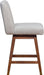 Basila Modern Farmhouse 26" Seat Height Swivel Bar Stool for Kitchen Island Counter in Brown Oak Wood with Taupe Fabric