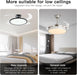 Retractable Ceiling Fan with Lights Remote Control,42'' Low Profile Ceiling Fan with Retractable Blades,Dimmable Full Spectrum,Modern Fandelier for Living Room Dinning Room Bedroom,Black
