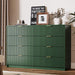 55" Wide Fluted 8-Drawer Double Dresser for Bedroom, Green
