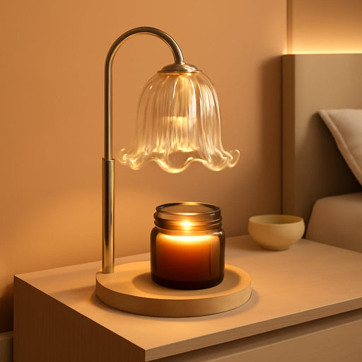Candle Warmer Lamp with Timer Dimmable Light & Adjustable Height, Birthday Gifts for Women Mom Girl,House Warming Gift New Home Decor,Wax Melting Warmer for Jar Candles with 2 Bulbs/Gold