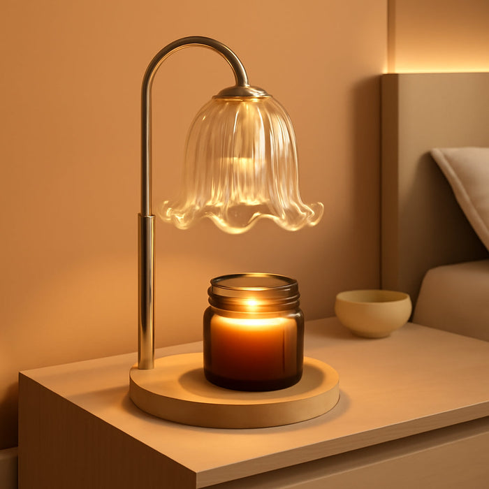 Candle Warmer Lamp with Timer Dimmable Light & Adjustable Height, Birthday Gifts for Women Mom Girl,House Warming Gift New Home Decor,Wax Melting Warmer for Jar Candles with 2 Bulbs/Gold