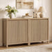 Sideboard Buffet Cabinet with Storage, Fluted Credenza Buffet Table