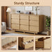 Oak Dresser for Bedroom, 59In Modern 9 Drawer Chest of Drawers