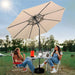 9Ft Patio Umbrella - 2 Tiers Outdoor Umbrella with Push Button Tilt and Crank for UV Protection, Table Market Umbrella for Garden, Deck, Backyard, Pool and Beach(Beige)