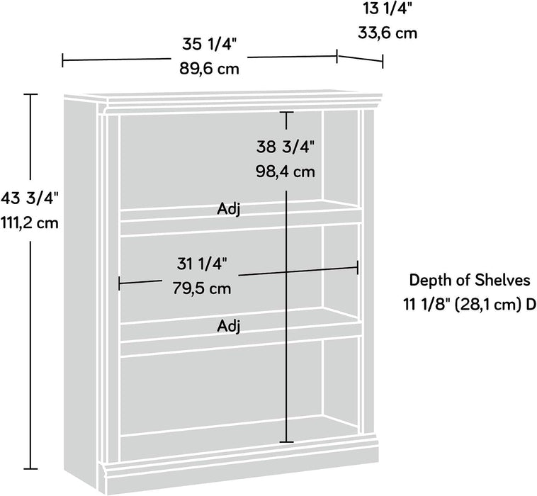 Miscellaneous Storage 3-Shelf Bookcase/ Book Shelf, Washington Cherry Finish