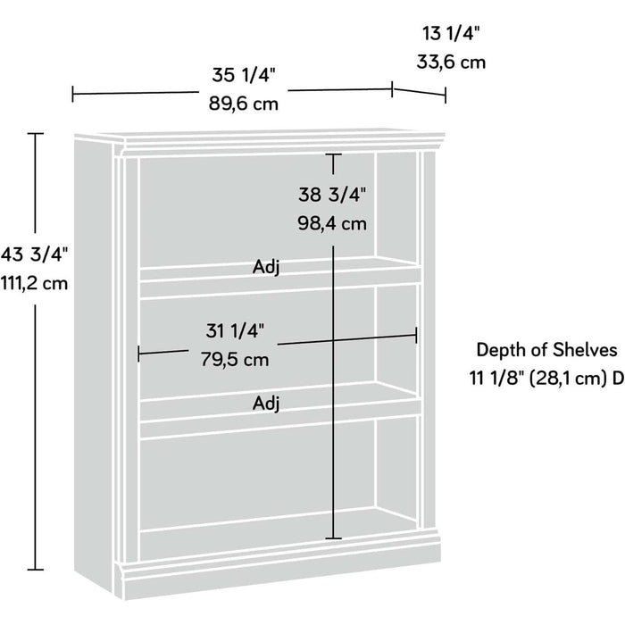 Miscellaneous Storage 3-Shelf Bookcase/ Book Shelf, Jamocha Wood Finish
