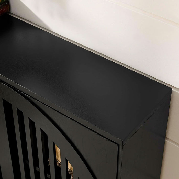 Black Sideboard Buffet Storage Cabinet,Narrow Small Entryway Cabinet