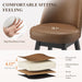 Swivel Counter Height Bar Stools Set of 4, Tall Faux Leather Barstools, Modern Bar Chairs with Solid Back and Wood Legs for Kitchen Island，Brown