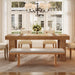 Solid Wood Dining Table for 4-6, 63-Inch Farmhouse Kitchen Table with Heavy Duty Legs, Wooden Rectangular Dinner Tables for Kitchen & Dining Room, Light Brown