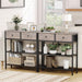 29.5" Narrow Console Table with 2 Fabric Drawers, Sofa Table, Small Entryway Table with 3-Tier Storage Shelves, behind Couch Table, for Living Room, Hallway, Greige and Black BG72XG01