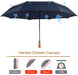 Large Folding Golf Umbrella - Compact Mens Umbrellas Travel Rain and Windproof 54Inch Collapsible Automatic Open Close Umbrella 210T Teflon Vented Double Canopy