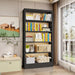 Black Metal Adjustable Bookshelf Five Shelves 71in