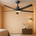 60 Inch Matte Black Industrial Ceiling Fan AppControl