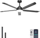 60 Inch Matte Black Industrial Ceiling Fan AppControl