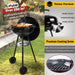 Kettle Charcoal Grill (18 Inch), Outdoor Barbecue Grill for Camping/Backyard/Tabletop Grilling, Portable round Smoker with Wheels, Enameled Lid & Fire Bowl, Dual Venting System, Black