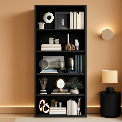 6-Tier Open Bookcase and Bookshelf, Freestanding Display Storage Shelves Tall Bookcase for Bedroom, Living Room and Office, Black