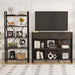 Rustic 6 Cube Storage Organizer Bookshelf with 3 Drawers, Short Low Horizontal Bookshelf for Living Room, Industrial Wood and Metal Cubby Bookcase for Home Office (Walnut Brown, 47 Inch)