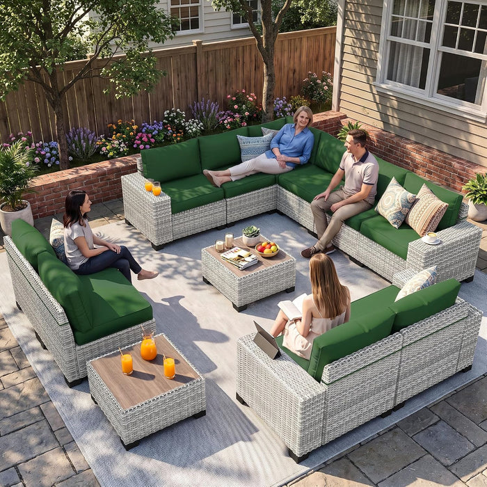 Outdoor Patio Furniture Set PE Wicker Rattan Outdoor Sectional Sofa