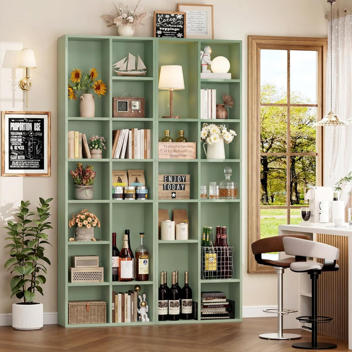 71 Inches Tall EmeraldGreen Adjustable Sturdy Bookshelf