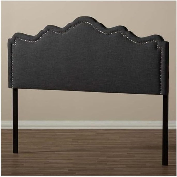 Coastal Cool Modern and Contemporary Fabric Headboard Queen/Dark Gray