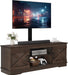 Farmhouse TV Stand with Mount, Sturdy TV Stand Mount for 32/45/55/60/65/70 Inch Tvs, Entertainment Center with Adjustable Shelf, TV Cabinet Media Console for Living Room, Espresso
