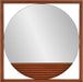 Dirken Hanging round Wall Mirror, Modern Geometric Style Mirror with Square Wooden Frame and Brown Finish for Living Room, Entryway and Bathroom, 20 X 20 Inch